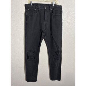 Levis 512 Jeans Mens 34x33 Black Slim Tapered Stretch Denim Distressed